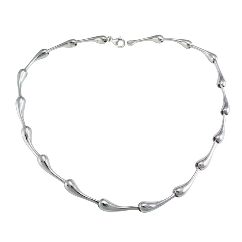 Sterling Silver Solid Teardrop Necklace, 18.5