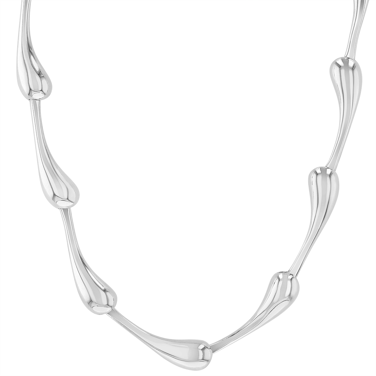 Sterling Silver Solid Teardrop Necklace, 18.5