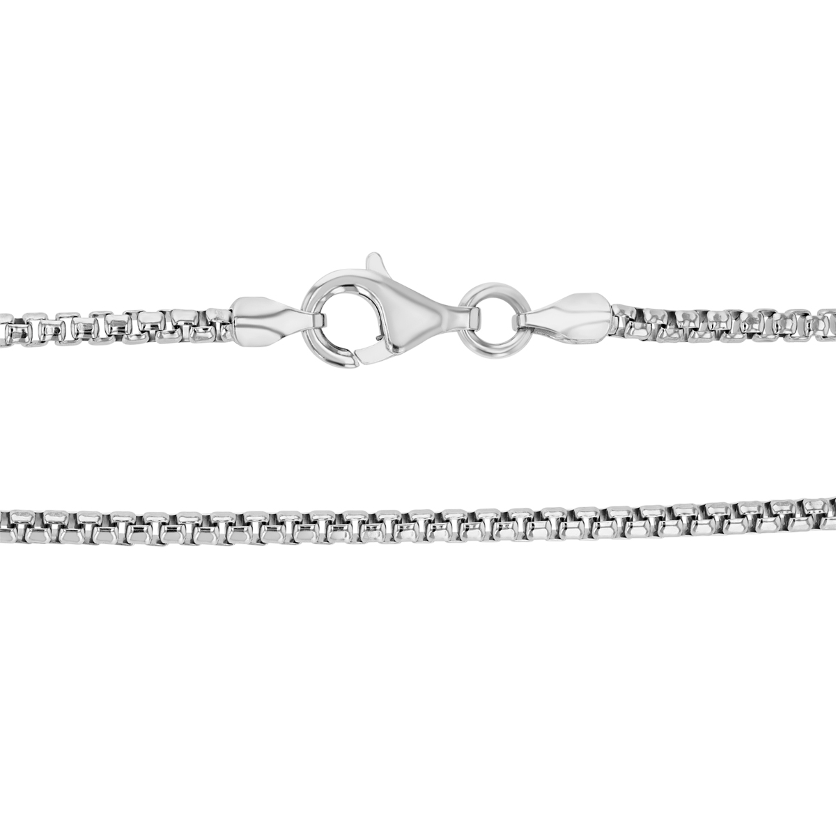 Sterling Silver 2.1 mm Round Box Chain Necklace, 18