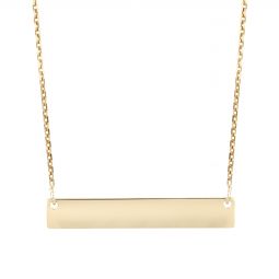 Image for Yellow Tone Sterling Silver Mini Name Plate Necklace, 18"
