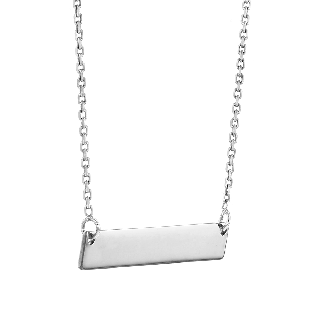 Sterling Silver Mini Name Plate Necklace, 18