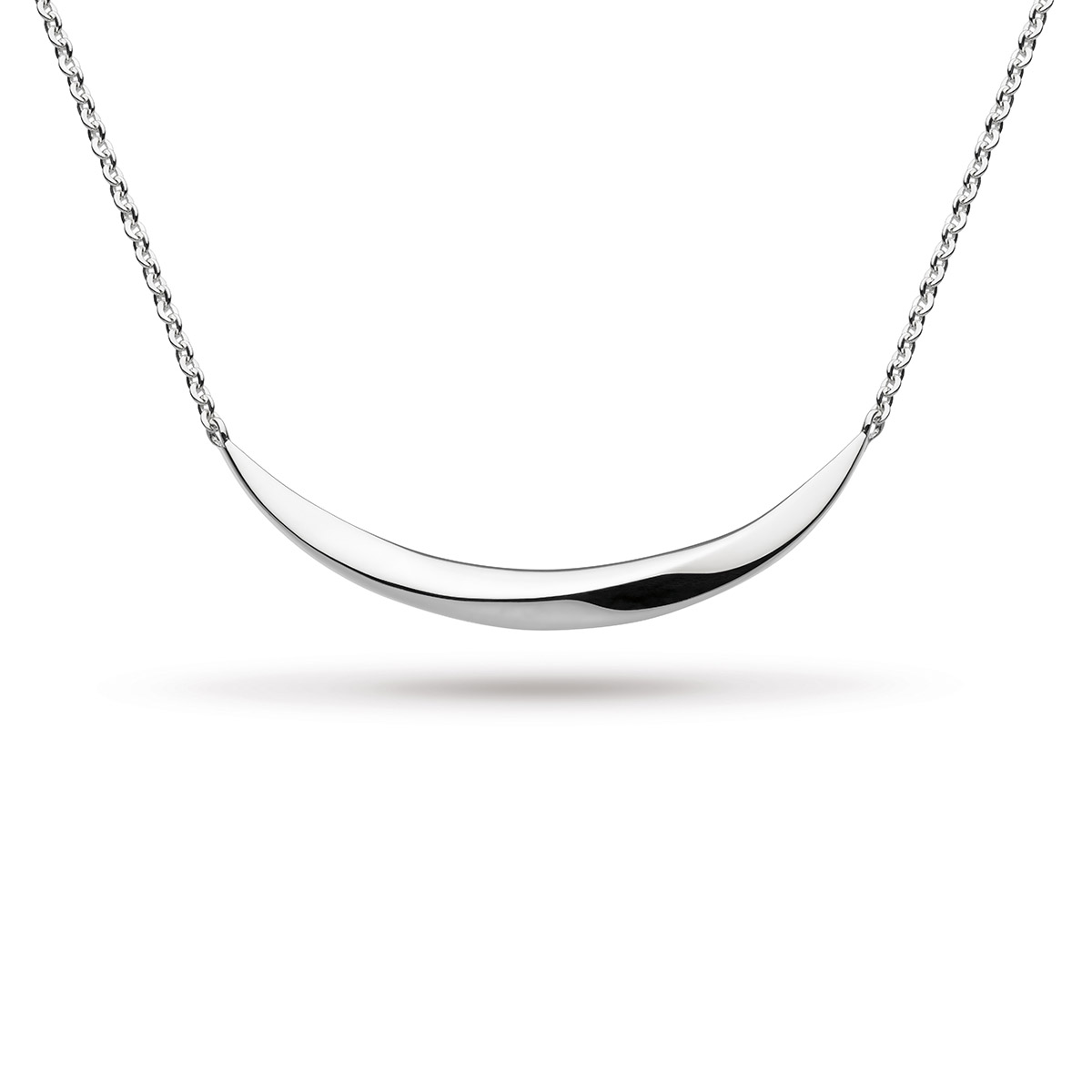 Sterling Silver Small Beveled Curve Bar Necklace, 18" 9178HP Borsheims