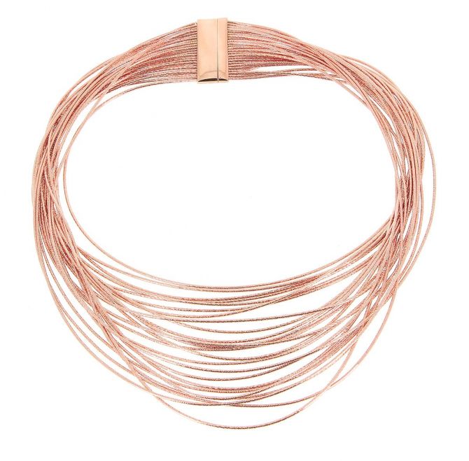 Pesavento Rose Tone Sterling Silver 22 Strand DNA Spring Necklace, 17"