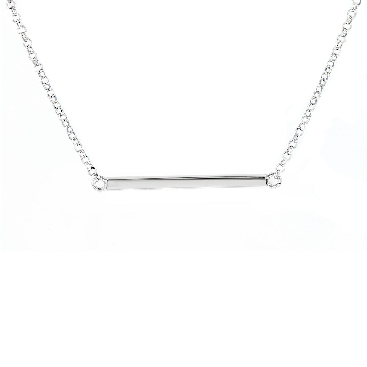 Sterling Silver Bar Necklace, 17" Borsheims