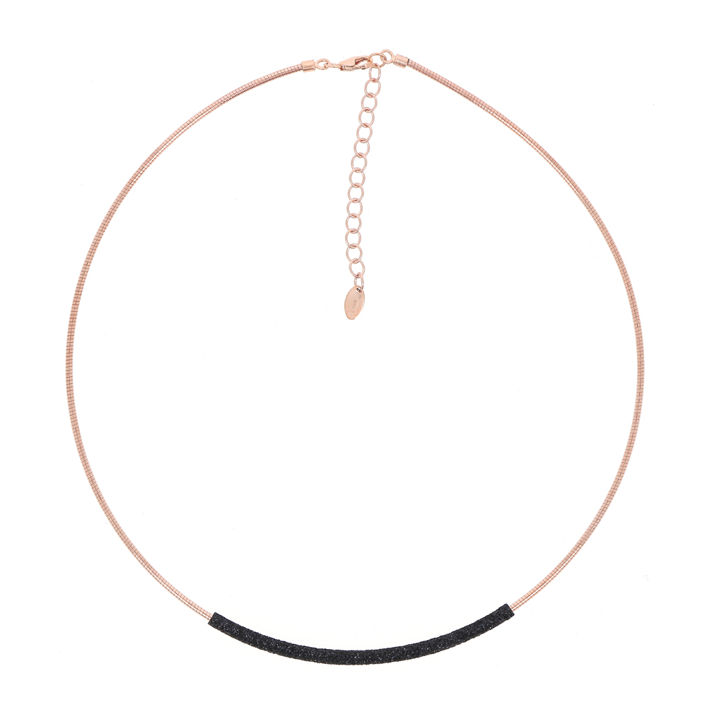Pesavento Rose Tone Sterling Silver Strand Black Dust Necklace, 16-18