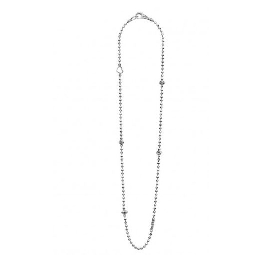 LAGOS Sterling Silver Caviar Icon Station Necklace, 18"