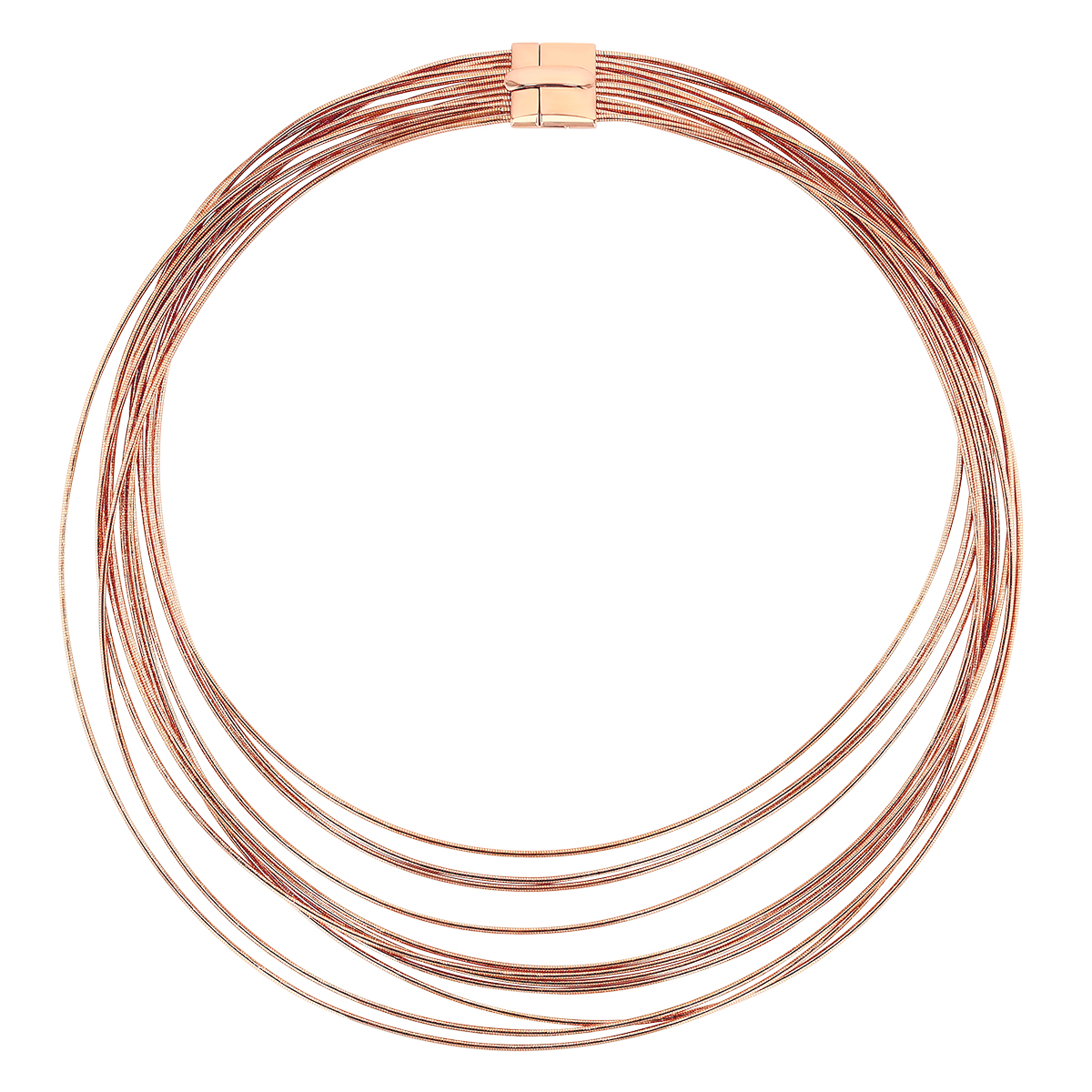 Pesavento Rose Tone Sterling Silver 11 Strand DNA Rosa Cipria Necklace, 17