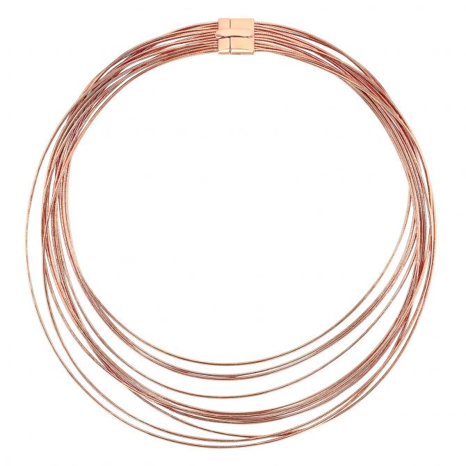 Pesavento Rose Tone Sterling Silver 11 Strand DNA Rosa Cipria Necklace, 17"