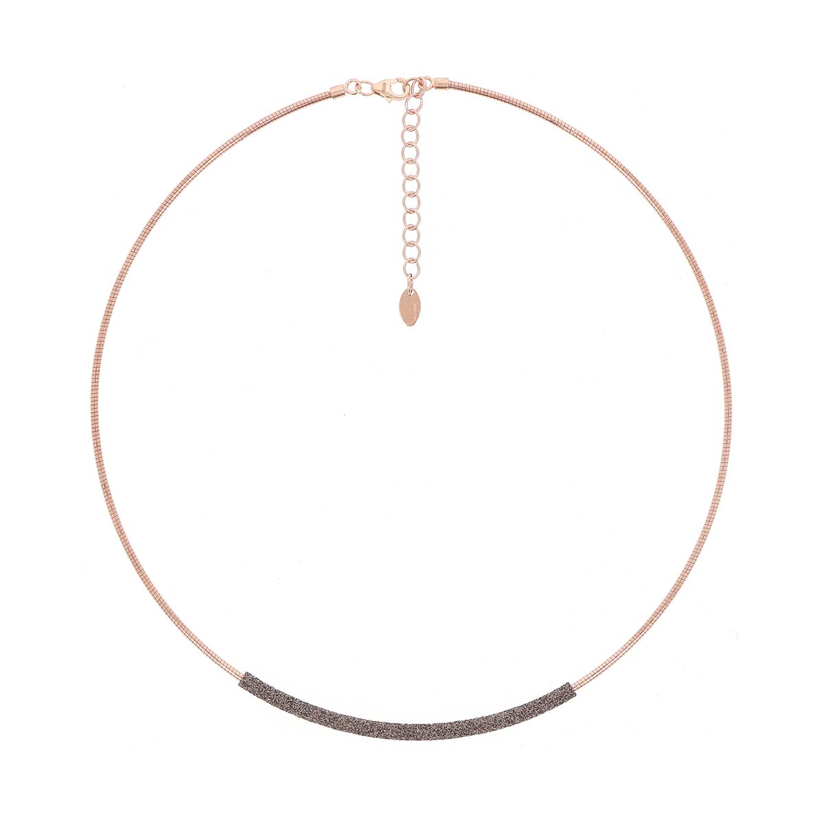 Pesavento Rose Tone Sterling Silver Light Brown Dust Station DNA Spring Adjustable Necklace, 18
