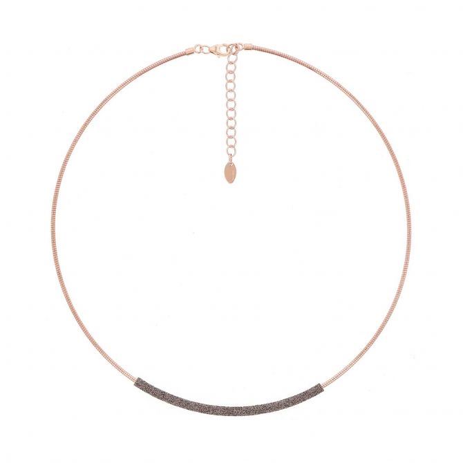Pesavento Rose Tone Sterling Silver Light Brown Dust Station DNA Spring Adjustable Necklace, 18"
