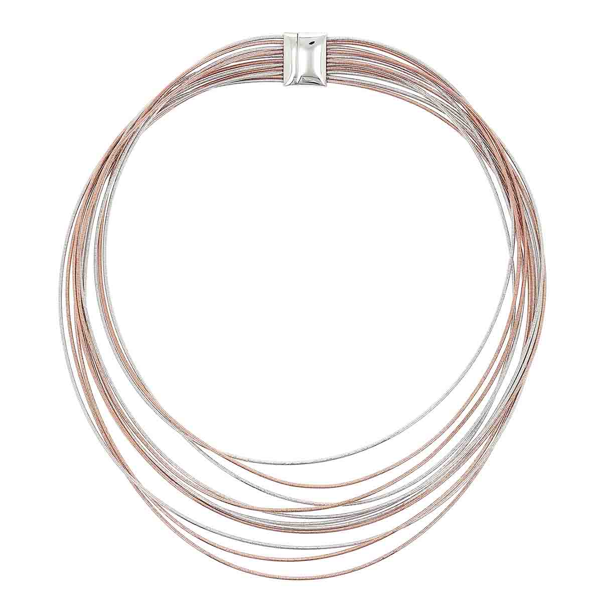 Pesavento DNA Spring Rhodium & Rose Gold Small Bib Necklace