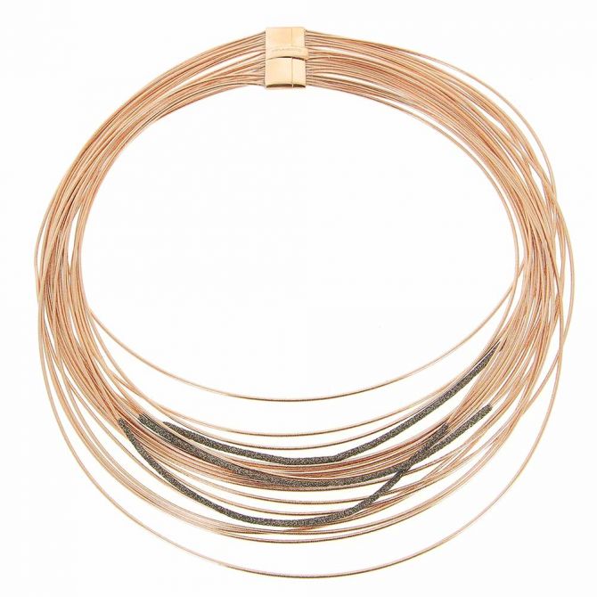 Pesavento DNA Spring & Polvere Rose Tone Multi Strand Necklace