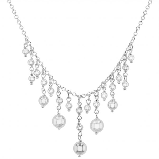 Sterling Silver Dangle Fringe Necklace 18 Borsheims