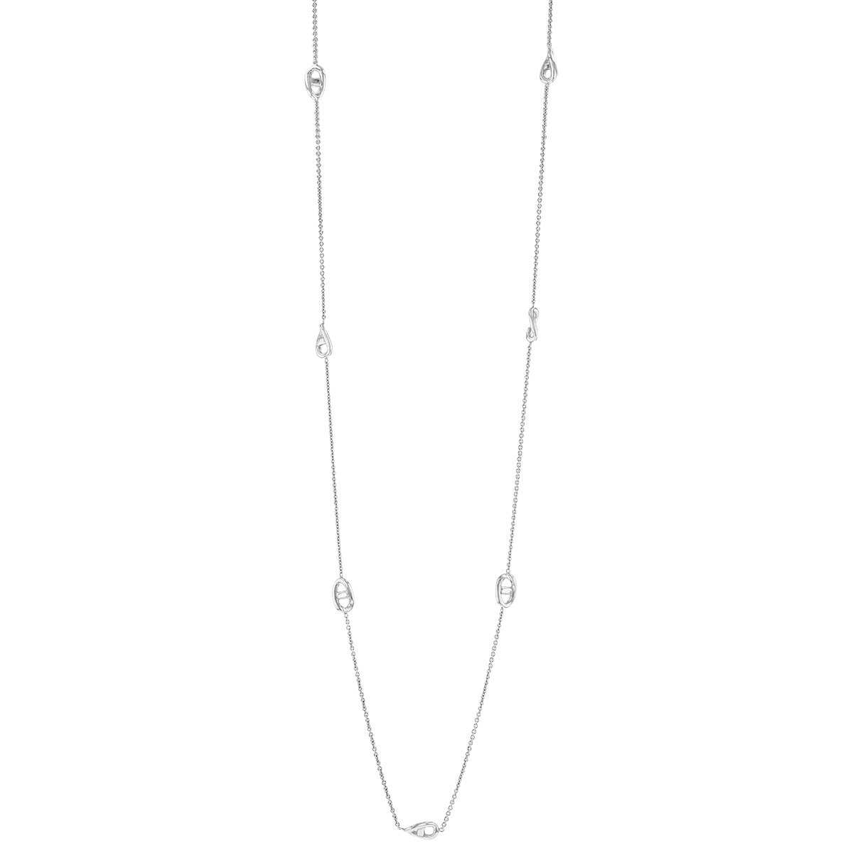 Sterling Silver Anchor Link Station Necklace, 30