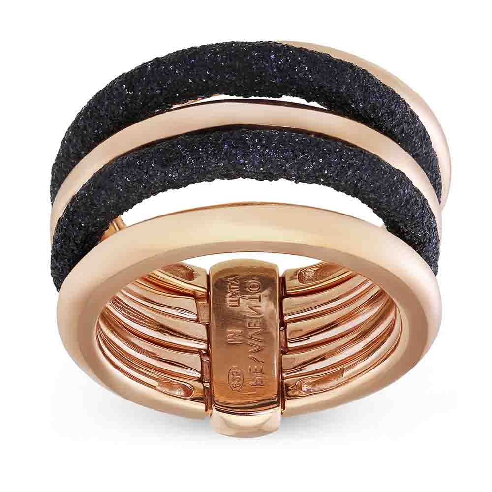 Pesavento Sterling Silver & Rose Tone Polvere di Sogni Black Dust Ring