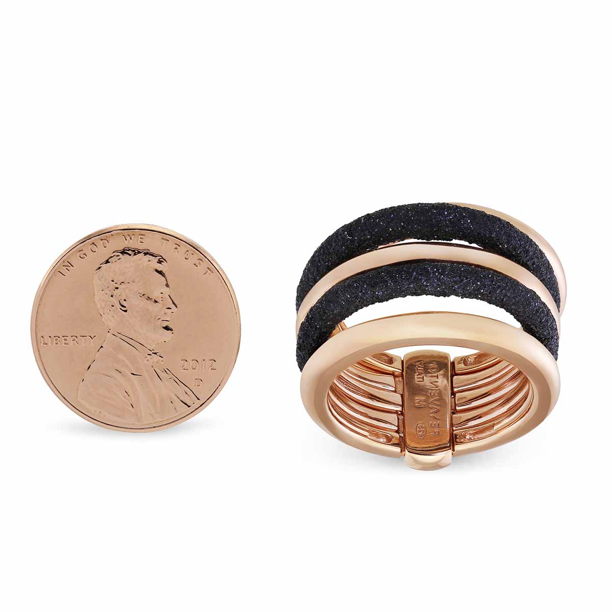 Pesavento Sterling Silver & Rose Tone Polvere di Sogni Black Dust Ring