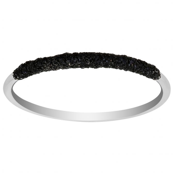 Pesavento Rhodium Ring with Black Polvere