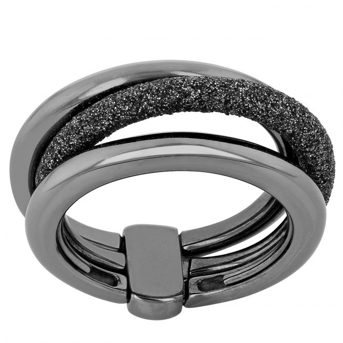 Pesavento 3 Band Ruthenium Ring with Dark Gray Polvere