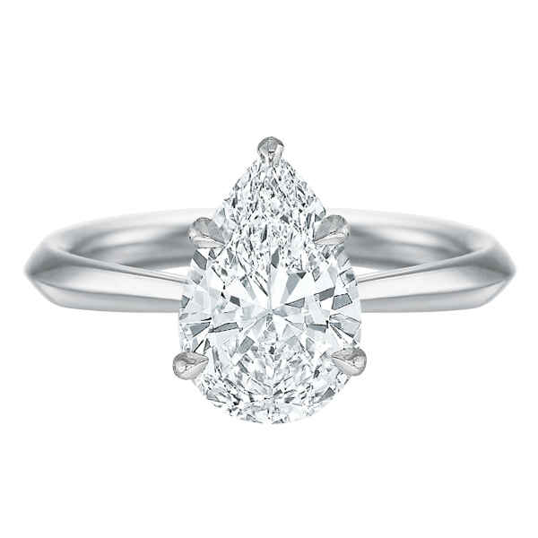 Pear Three Stone Engagement Ring with Cathedral Setting – deBebians