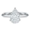 White Gold Solitaire Engagement Ring Setting for Pear Shaped Diamond
