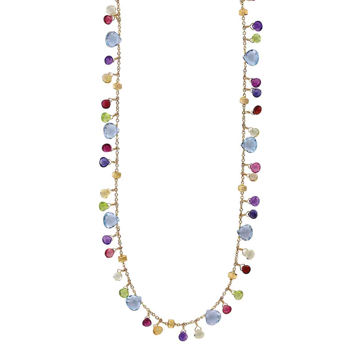 Marco Bicego Paradise Mixed Gemstone Necklace in Yellow Gold, 16.5