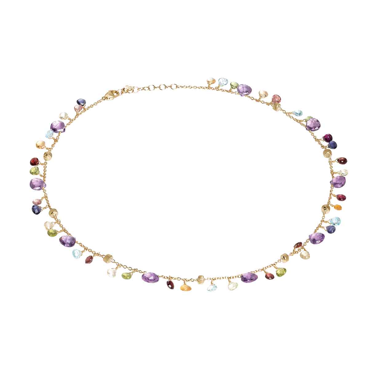 Marco Bicego Paradise Mixed Gemstone Necklace in Yellow Gold, 16.5