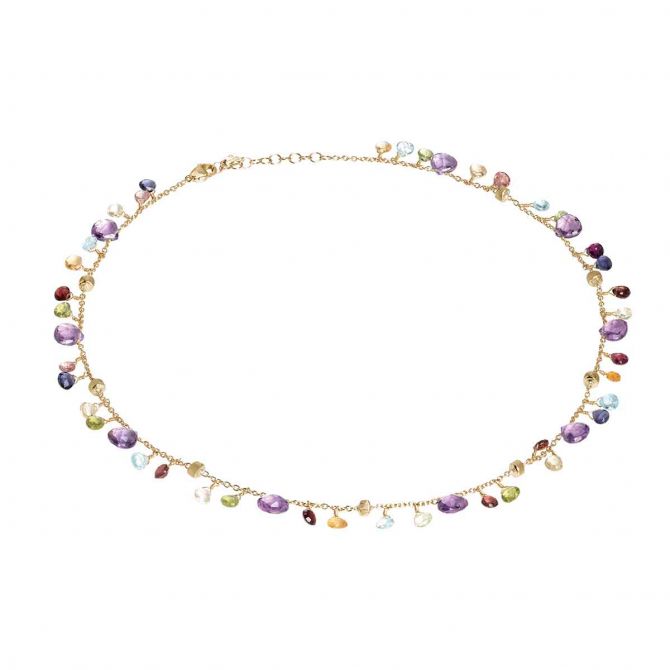 Marco Bicego Paradise Mixed Gemstone Necklace in Yellow Gold, 16.5"