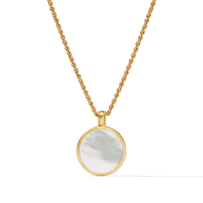 Julie Vos Coin Statement Pendant in Mother of Pearl