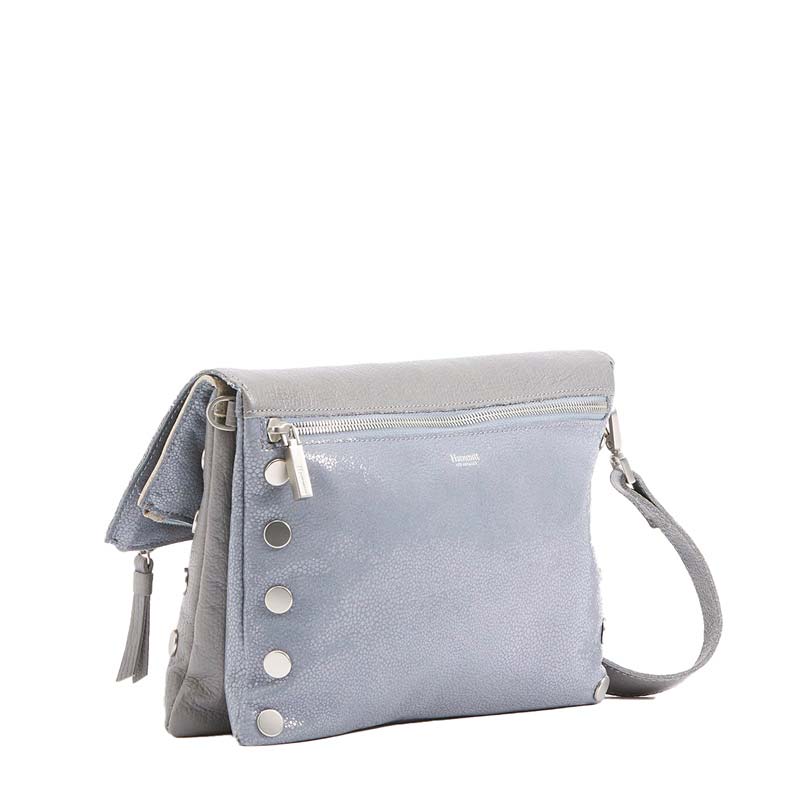 Hammitt Dillon Medium Handbag Limited Edition Steel Blue and Brushed Silver