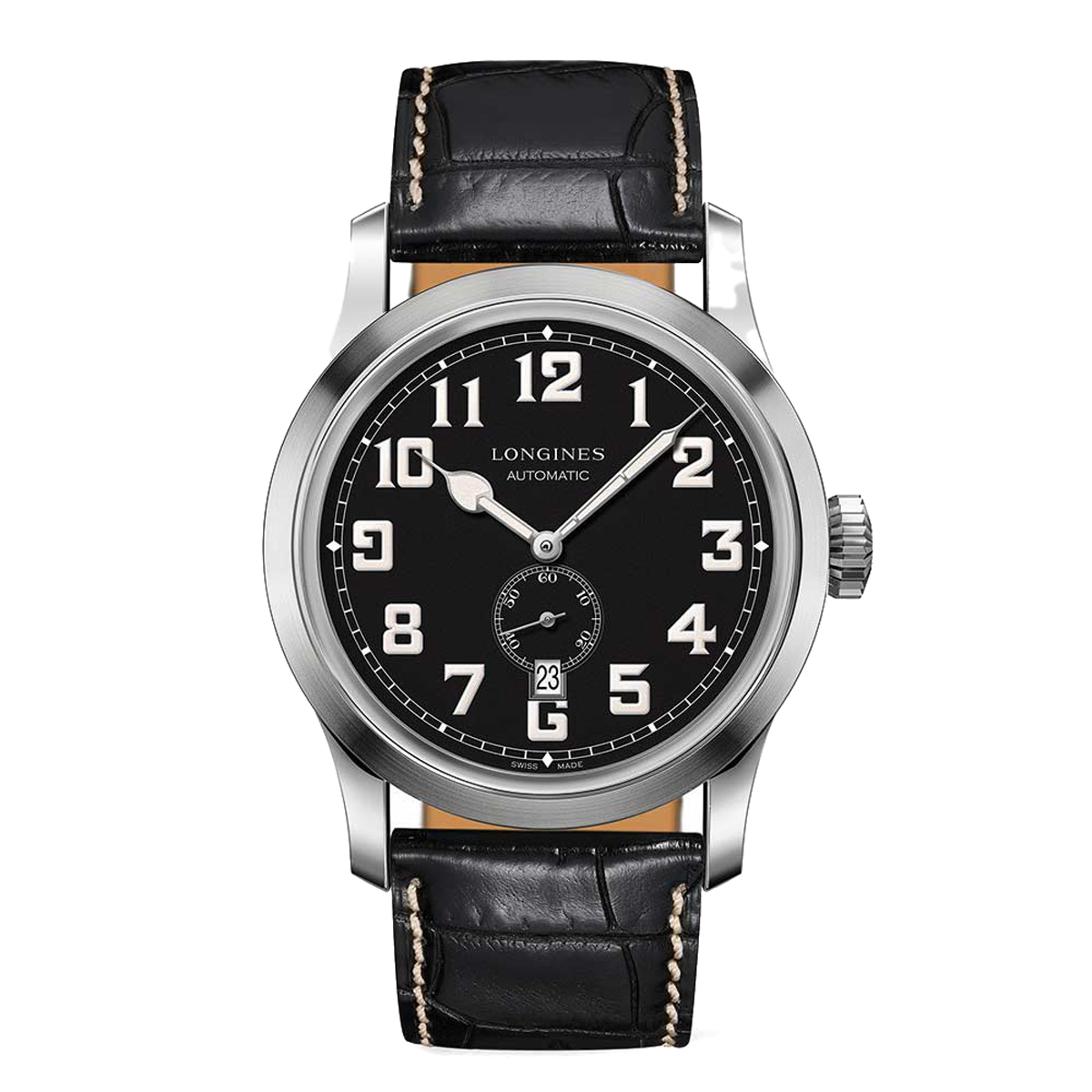 Longines Heritage Military 44mm Men's Watch, Matte Black Dial