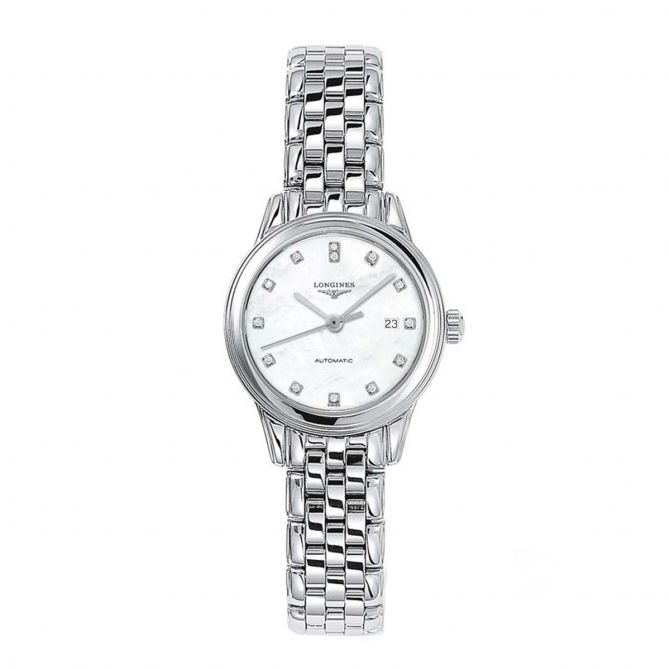 Longines Flagship Automatic 30mm Women's Watch, White Mother of Pearl Dial