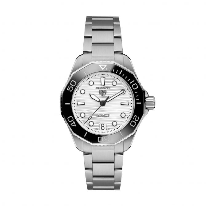 TAG Heuer Aquaracer Professional 300 36mm Watch, Silver and White Dial