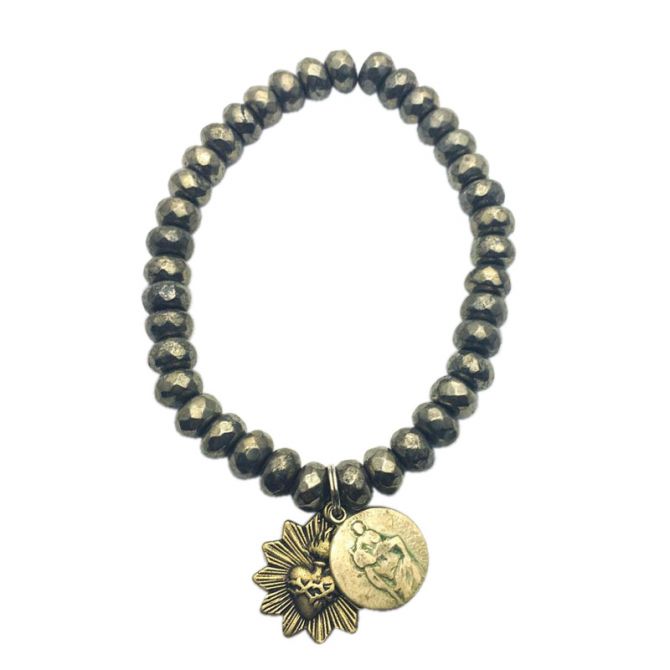 Pyrite Rondelle Bracelet