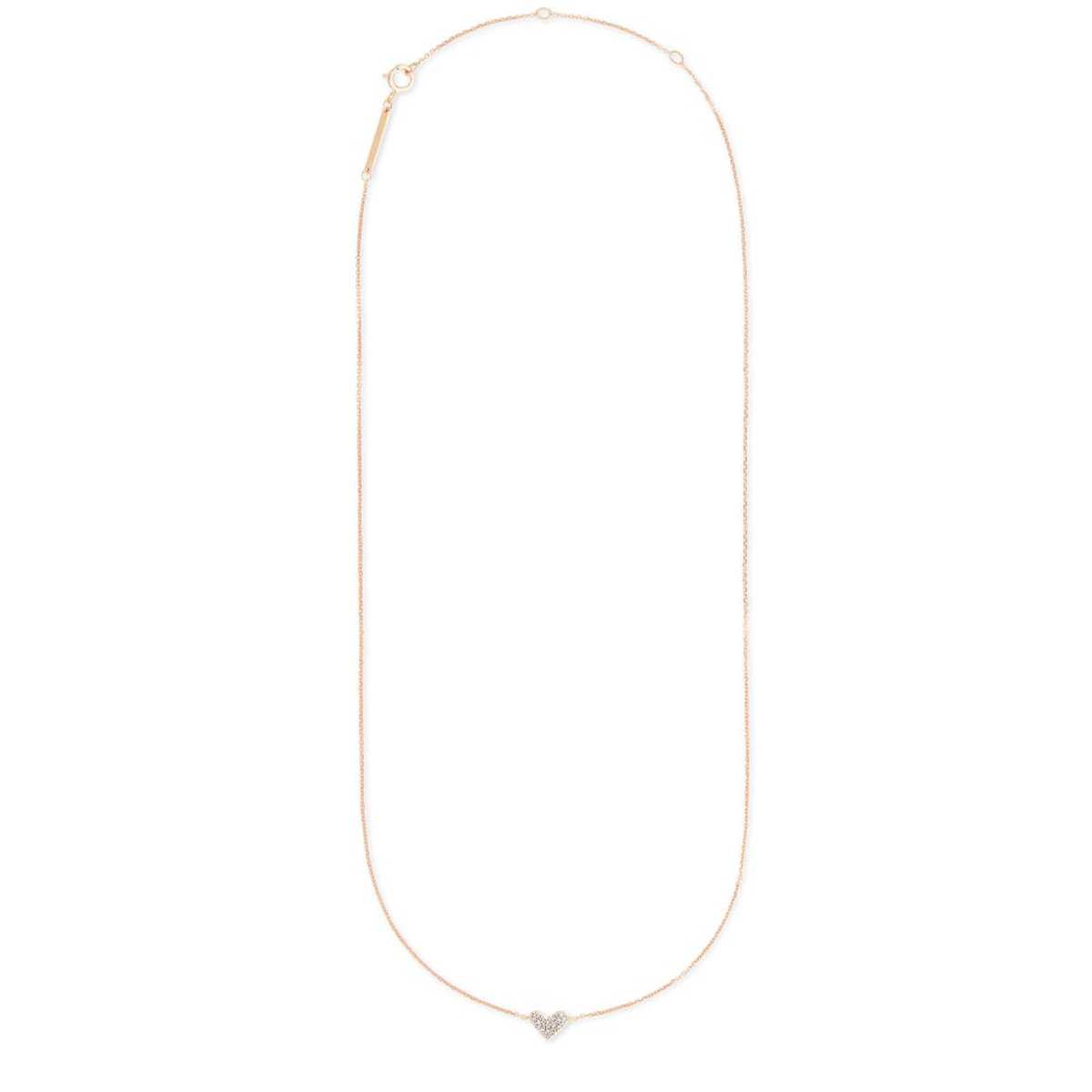 Kendra Scott Heart 14k Rose Gold Pendant Necklace in White Diamonds
