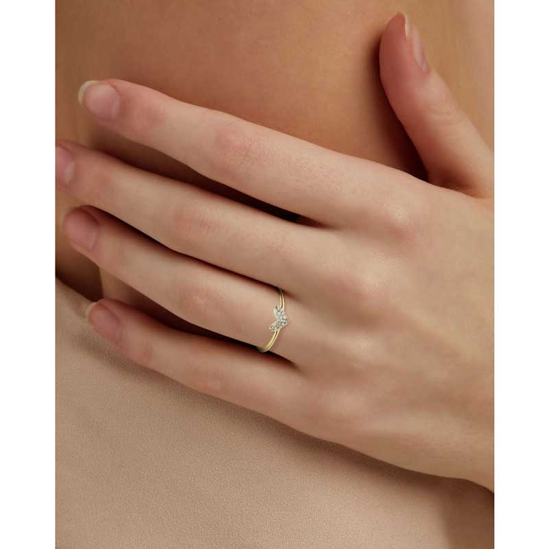 Kendra Scott Heart 14k White Gold Tone Ring in White Diamond