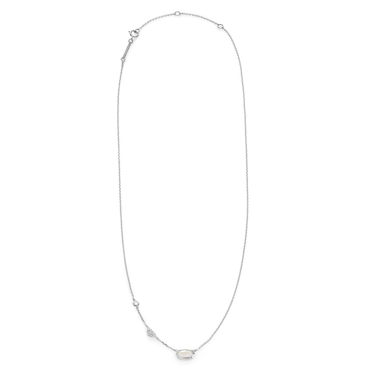 Kendra Scott Aryn Pendant Necklace in Rainbow Moonstone and 14k White Gold