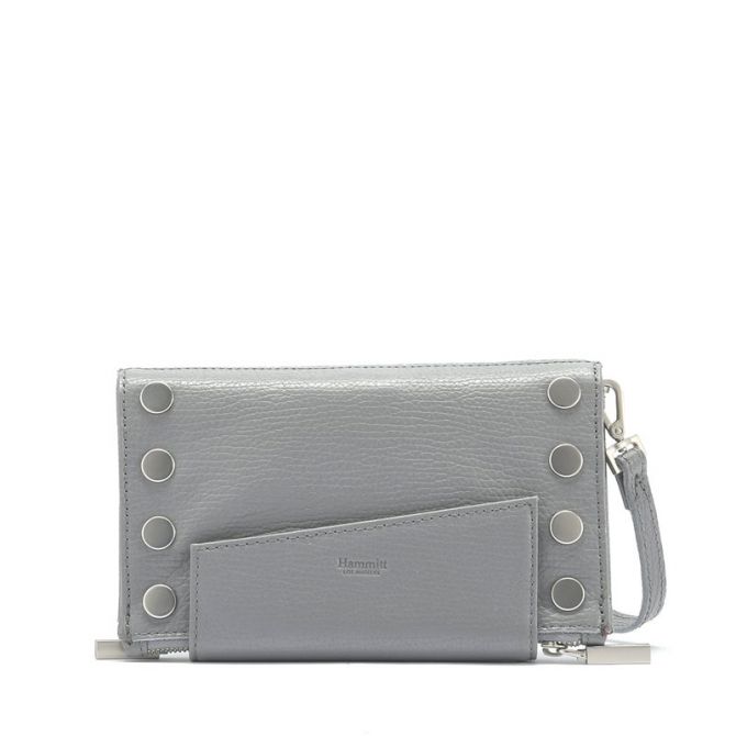 Hammitt Levy Handbag, Steel Blue and Brushed Silver