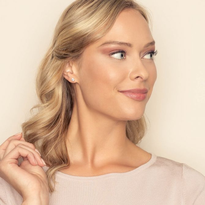 Platinum Round Diamond Studs, 1.60 cttw