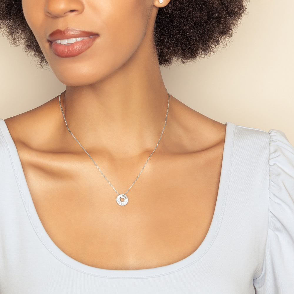 Frederic Sage Diamond Half Open Circle Pendant in White Gold, 18