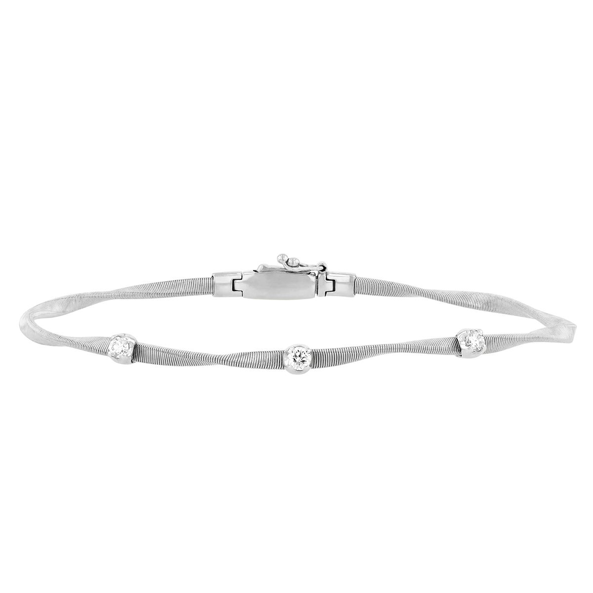 Marco Bicego Marrakech White Gold & Diamond Stackable Bangle Bracelet