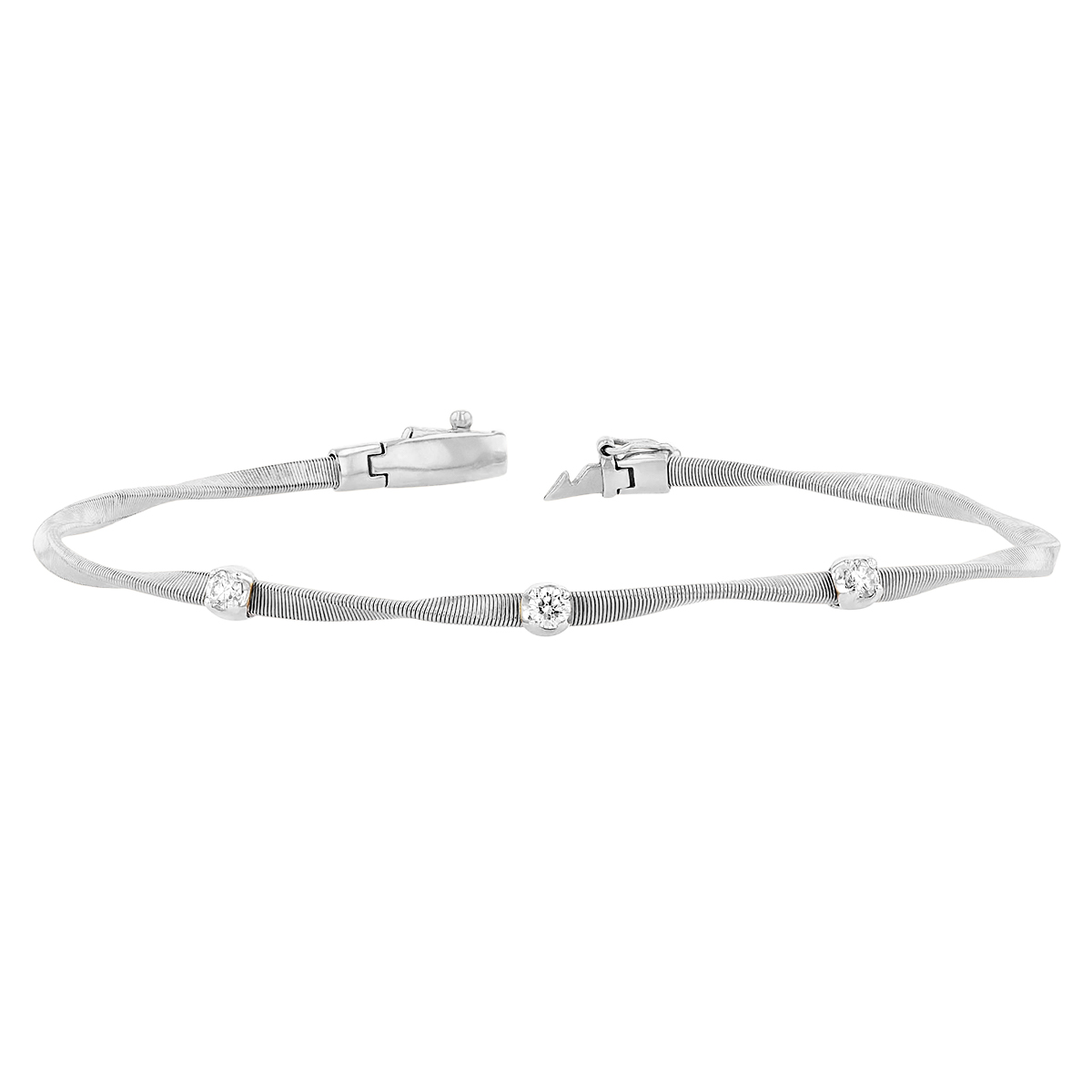 Marco Bicego Marrakech White Gold & Diamond Stackable Bangle Bracelet