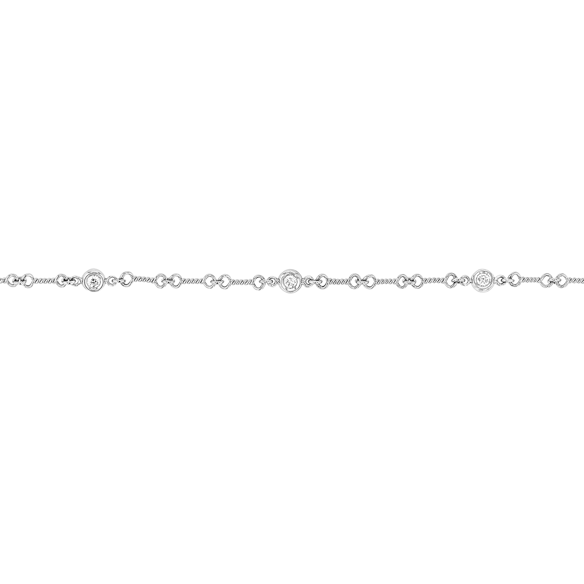 Roberto Coin Diamonds by the Inch 18K Gold Dogbone Chain Bracelet with Diamond Stations