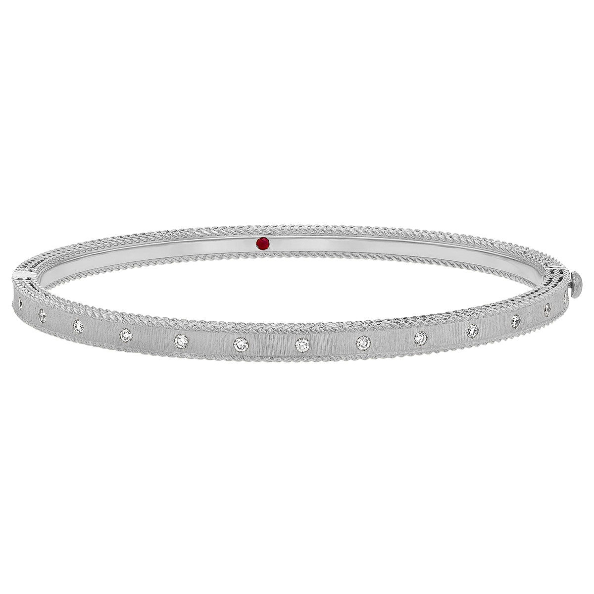 Roberto Coin Symphony Princess Diamond Bangle Bracelet In White Gold