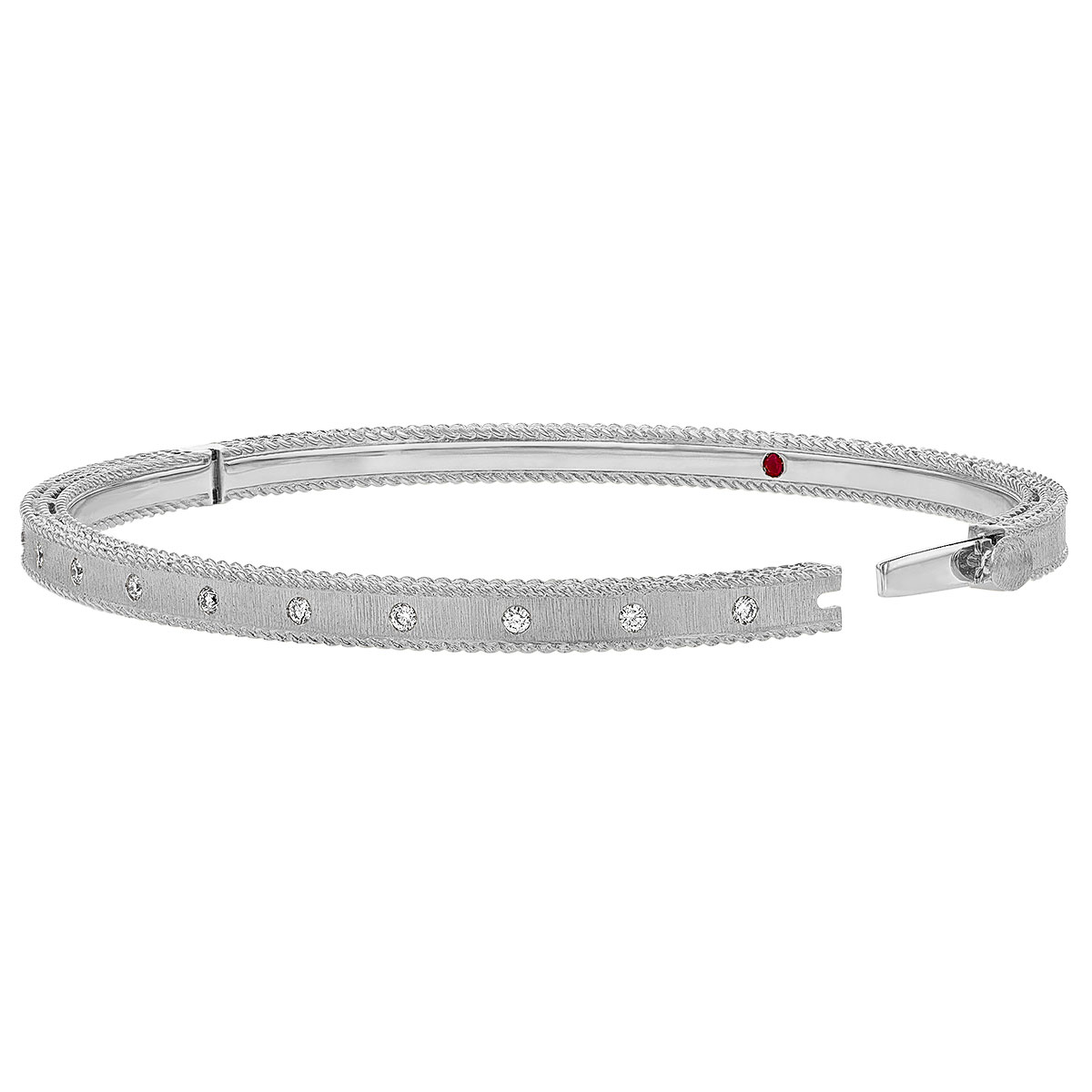 Roberto Coin Symphony Princess Diamond Bangle Bracelet In White Gold