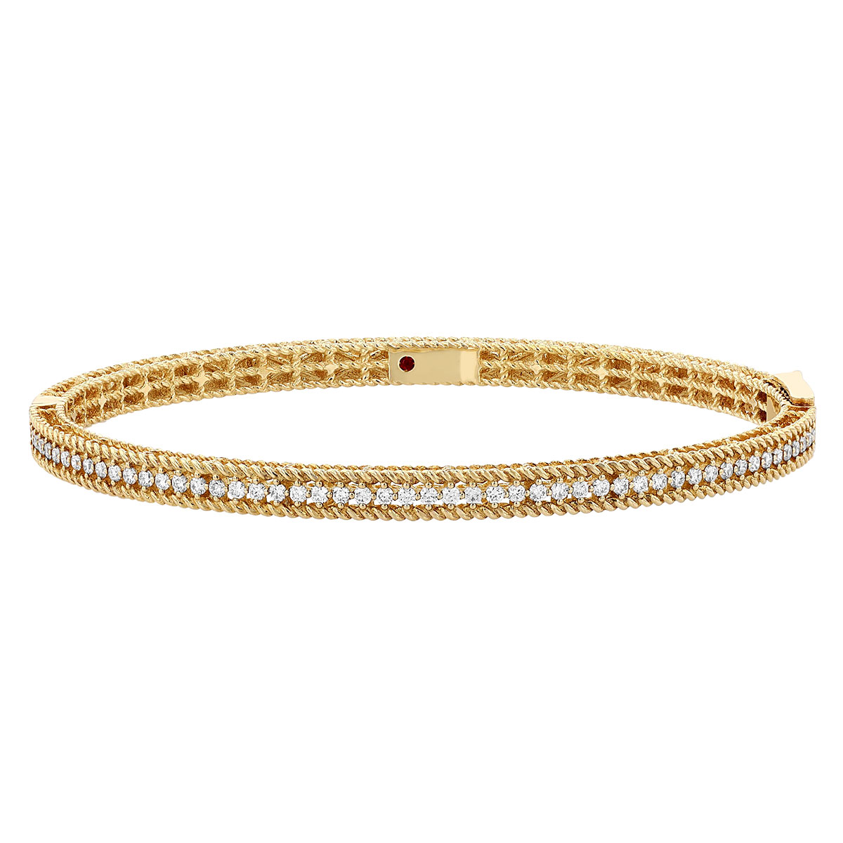 Roberto Coin Symphony Princess 18K Gold & Diamond Oval Bangle Bracelet