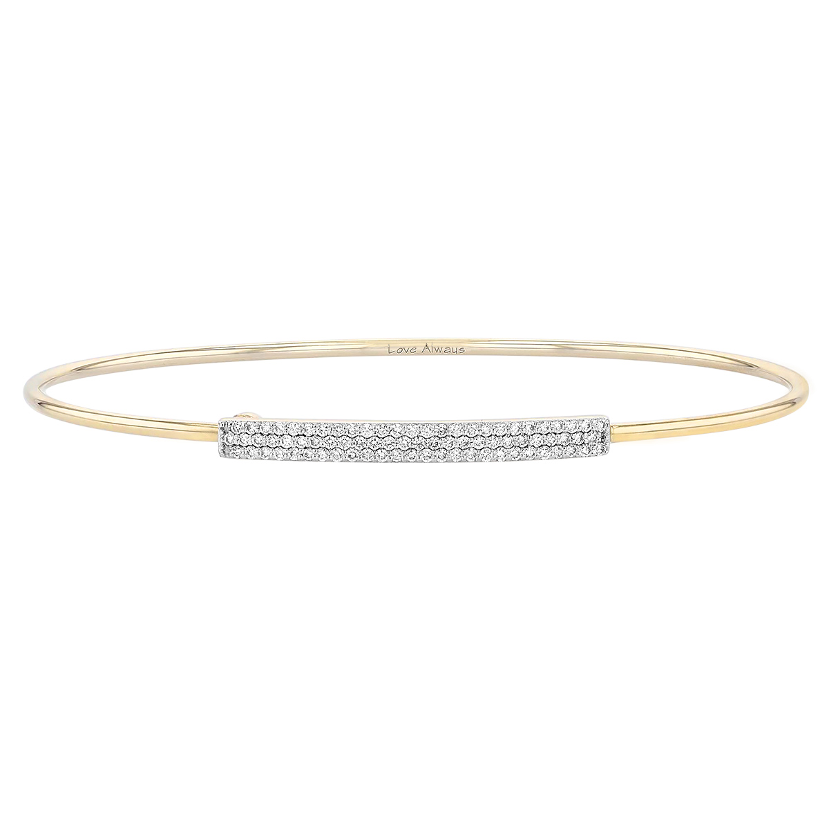 Phillips House Affair Pavé Diamond Bar & Yellow Gold Wire Bracelet