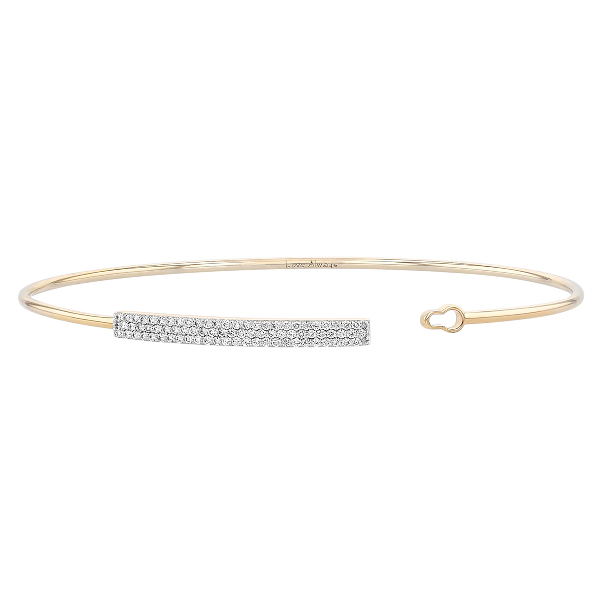 Phillips House Affair Pavé Diamond Bar & Yellow Gold Wire Bracelet