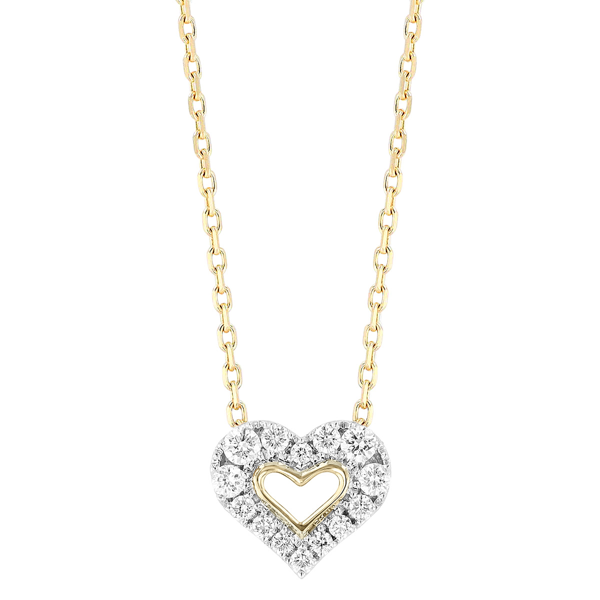 Frederic Sage Diamond Heart Necklace in Yellow Gold