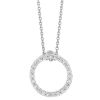 Roberto Coin Tiny Treasures Circle Pendant with Diamonds in 18K Gold, 18", 0.09 cttw