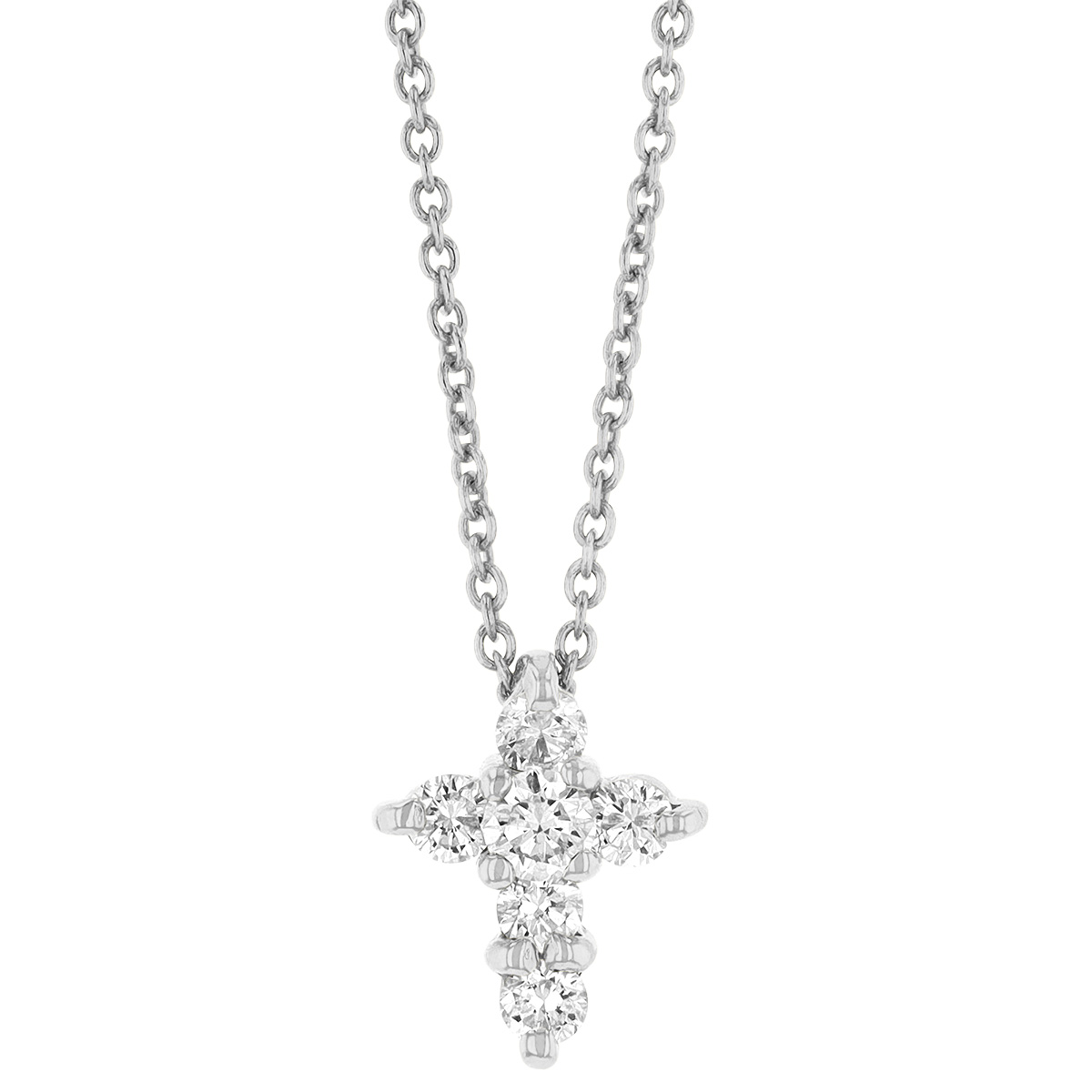 Roberto Coin Tiny Treasures 18K Gold & Diamond Cross Necklace, 18